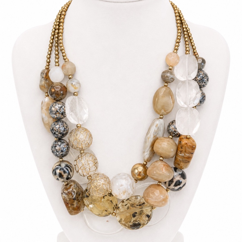 CHICO’s Neutral Multi-Strand Statement Necklace